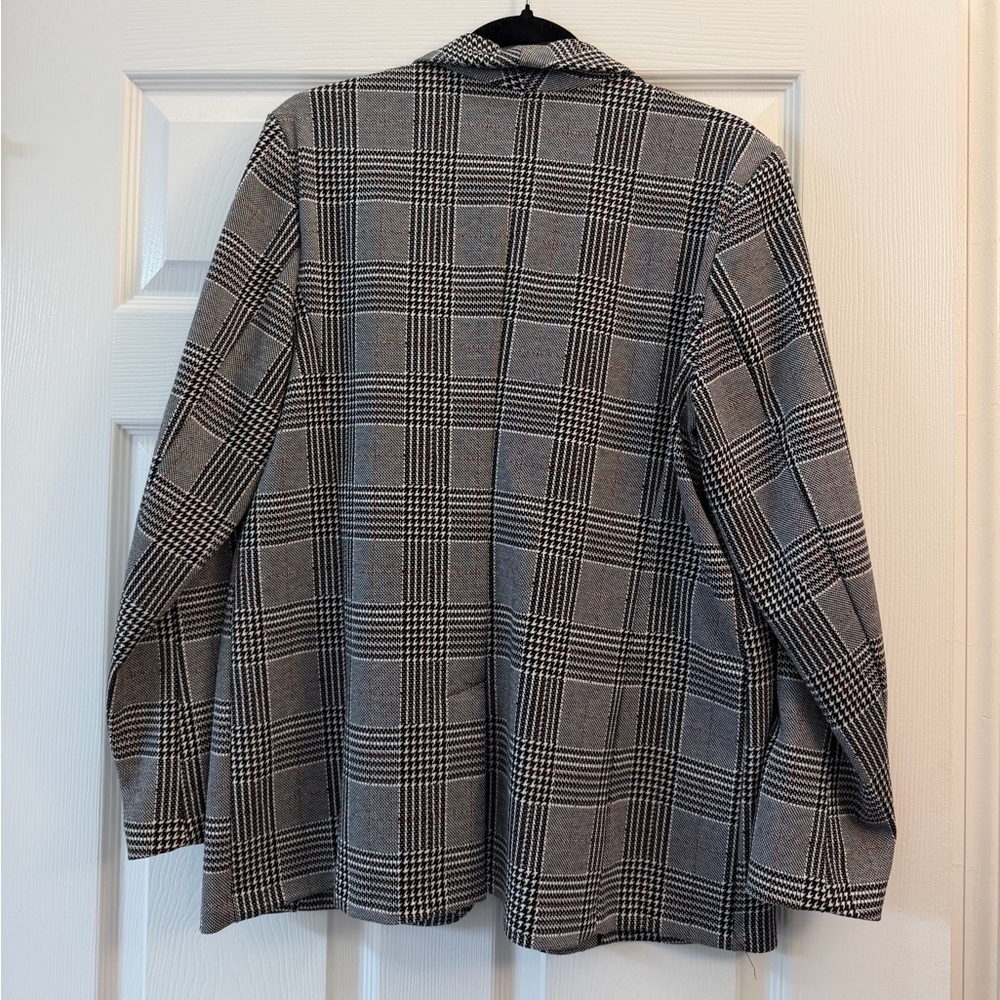 Apt. 9 Houndstooth Glen Plaid Blazer Jacket, Women's Size L - Picture 2 of 4